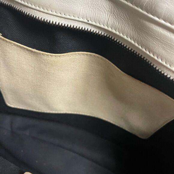 Rag and Bone Medium leather white Perforated Pilot satchel/ shoulder bag . - Picture 9 of 16